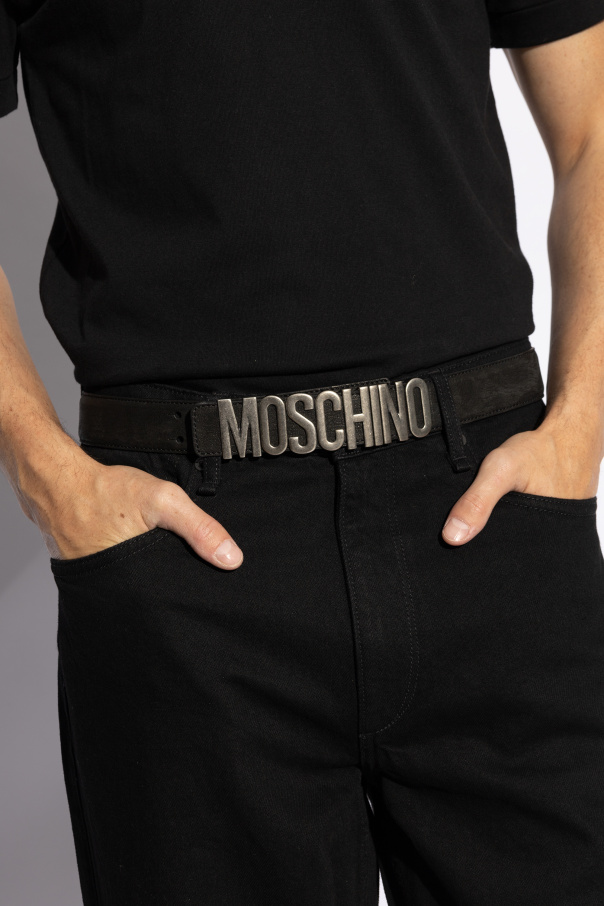 Black Belt with logo Moschino BaradulinShops Spain